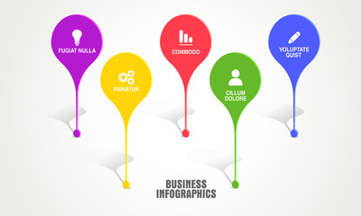 Sticker - Infographic pointers for Business concept.