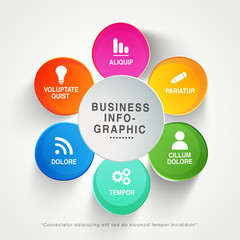 Sticker - Colorful infographic circles for Business.