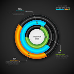 Sticker - Glossy infographic circle for Business.