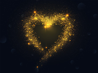 Poster - Golden Heart for Valentine's Day celebration.