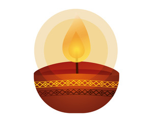 Canvas Print - happy diwali candle traditional icon