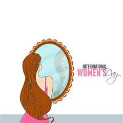 Wall Mural - Young girl for Women's Day celebration.