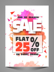 Sticker - End of Season Sale Flyer, Banner, Template or Poster.