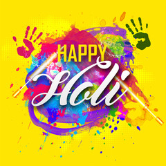 Sticker - Indian festival of colors, Holi concept.