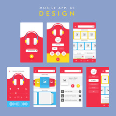 Wall Mural - music mobile app ui, ux design.