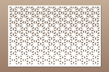 Wall Mural - Set decorative card for cutting. Line, arabesque, weaving pattern. Laser cut. Ratio 2:3. Vector illustration.