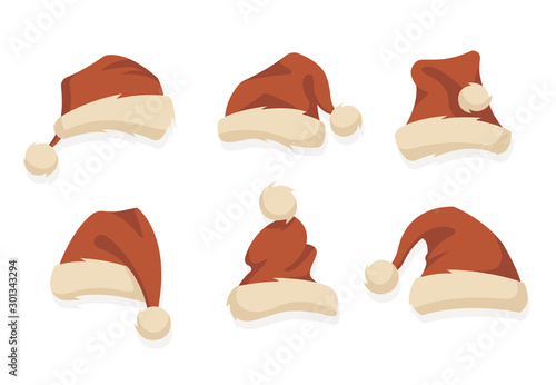 Cuadros en Lienzo Santa hats. Christmas elements for your festive design.