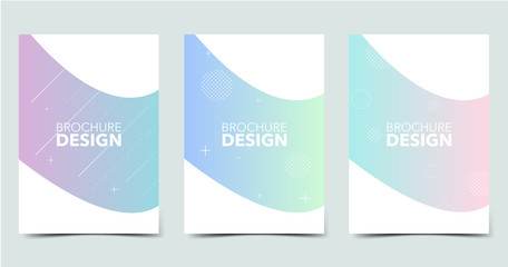 Wall Mural - Set of modern colorful backgrounds with trendy halftone gradients and dot patterns, colored brochure design with geometric shapes and lines. Future geometric