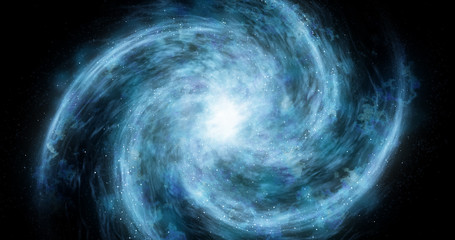 Wall Mural - the spiral galaxy revolves around its axis. dramatic background.