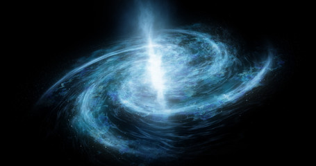 Wall Mural - space landscape. the beautiful galaxy slowly rotates in place in space and glows brightly.