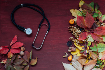 autumn background red and yellow leaves medicine disease treatment