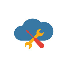Wall Mural - cloud service icon. flat creative element from big data icons collection. colored cloud service icon