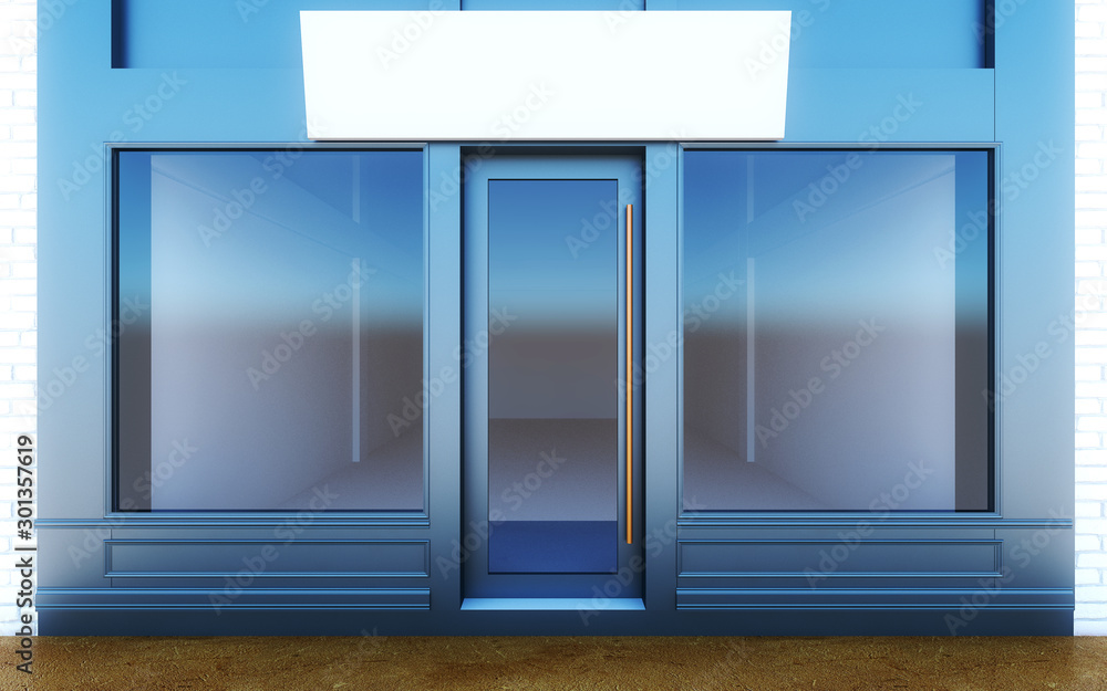 Front shop window to show products. Stock Photo | Adobe Stock