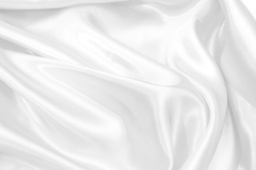 Poster - white satin fabric texture soft blur background