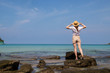 © allenkayaa - Young woman on the shore of a beautiful bay in Thailand, Koh Kood island