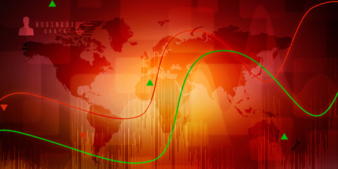 2d rendering Stock market online business concept. business Graph 