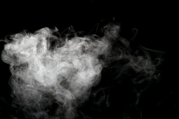 Abstract powder or smoke isolated on black background