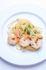 Sticker - Spaghetti with garlic and shrimps