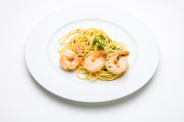 Sticker - Spaghetti with garlic and shrimps