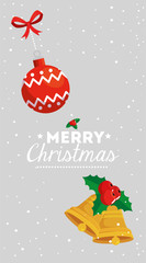 Poster - merry christmas poster with ball and bells design