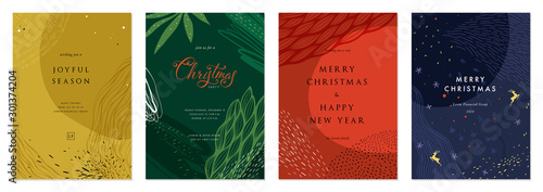 Cuadros en Lienzo Merry Christmas and Bright Corporate Holiday cards.