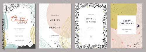 Fotomural Merry Christmas and Modern Business Holiday cards