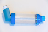 Fototapeta  - Asthma Reliever inhaler with spacer
