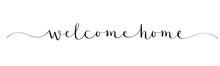 WELCOME HOME Black Vector Brush Calligraphy Banner With Swashes