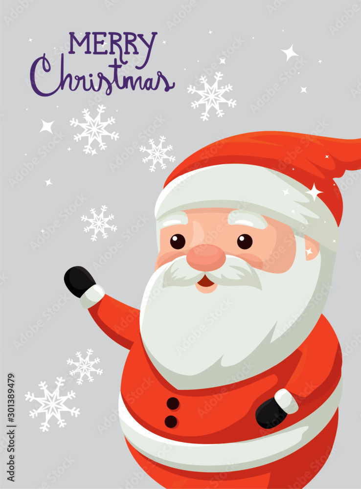 merry christmas poster with santa claus design Stock Vector | Adobe Stock