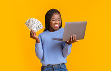 African American Woman Making Money From Internet