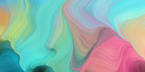 Wall Mural - abstract fractal swirl motion waves. can be used as wallpaper, background graphic or texture. graphic illustration with medium aqua marine, light sea green and dark salmon colors