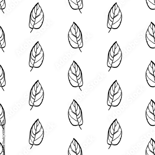 black and white leaf flowers leaves silhouette outline buds with leaves seamless pattern repeatable vector texture tile square scandinavian modern print buy this stock vector and explore similar vectors at fotolia