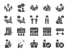 Mentor Icon Set. Included Icons As Adviser, Counsellor, Consultant, Teaching, Guide, Guidance And More.