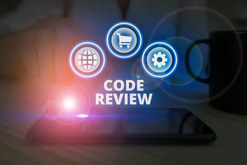 word writing text code review. business photo showcasing single most effective technique for identif