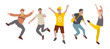 © Lepusinensis - Jumping people isolated on white background. Happiness, freedom, motion and people concept. Flat simple set of people