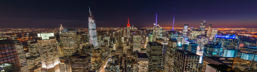 Canvas Print - New York City night skyline buildings 