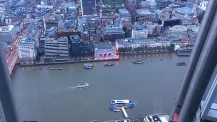 Sticker - City of London skyline and river Thames at sunset, aerial view.