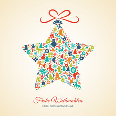 Wall Mural - Frohe Weihnachten - translated from german to as Merry Christmas. Vector.