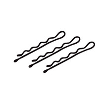 Bobby Hair Pin Doodle Icon, Vector Illustration