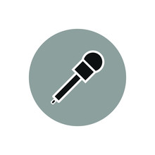 Vector Icon Of Simple Forms Of Journalist Microphone