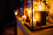 © irinaneva - New Year 2020 interior with candles, bulbs and bokeh