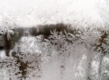 The Patterns Made By The Frost On The Window (hoarfrost Background)