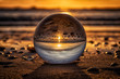 Leinwandbild Motiv sunset in crystal ball