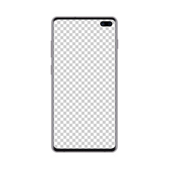 Wall Mural - mobile phone mockup black color with transparent blank screen. smart cell phone template for showing