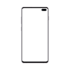 Wall Mural - black smartphone mockup with blank screen. cell phone template with two cameras and big screen for s