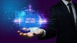 © ra2 studio - Man hand holding VIRTUAL MACHINE inscription, technology concept