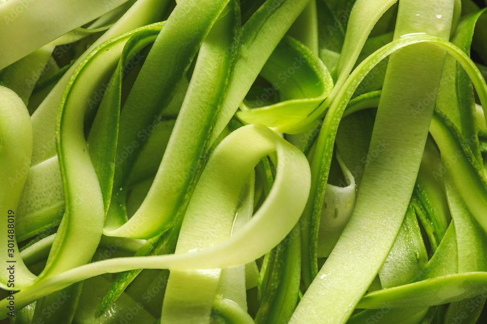 Tasty zucchini pasta as background