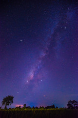Wall Mural - amazing beautiful night sky,universe filled with stars, nebula and galaxy with noise and grain.photo