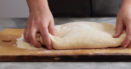 Wall Mural - Kneading dough for bread