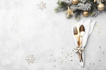 christmas or new year table setting